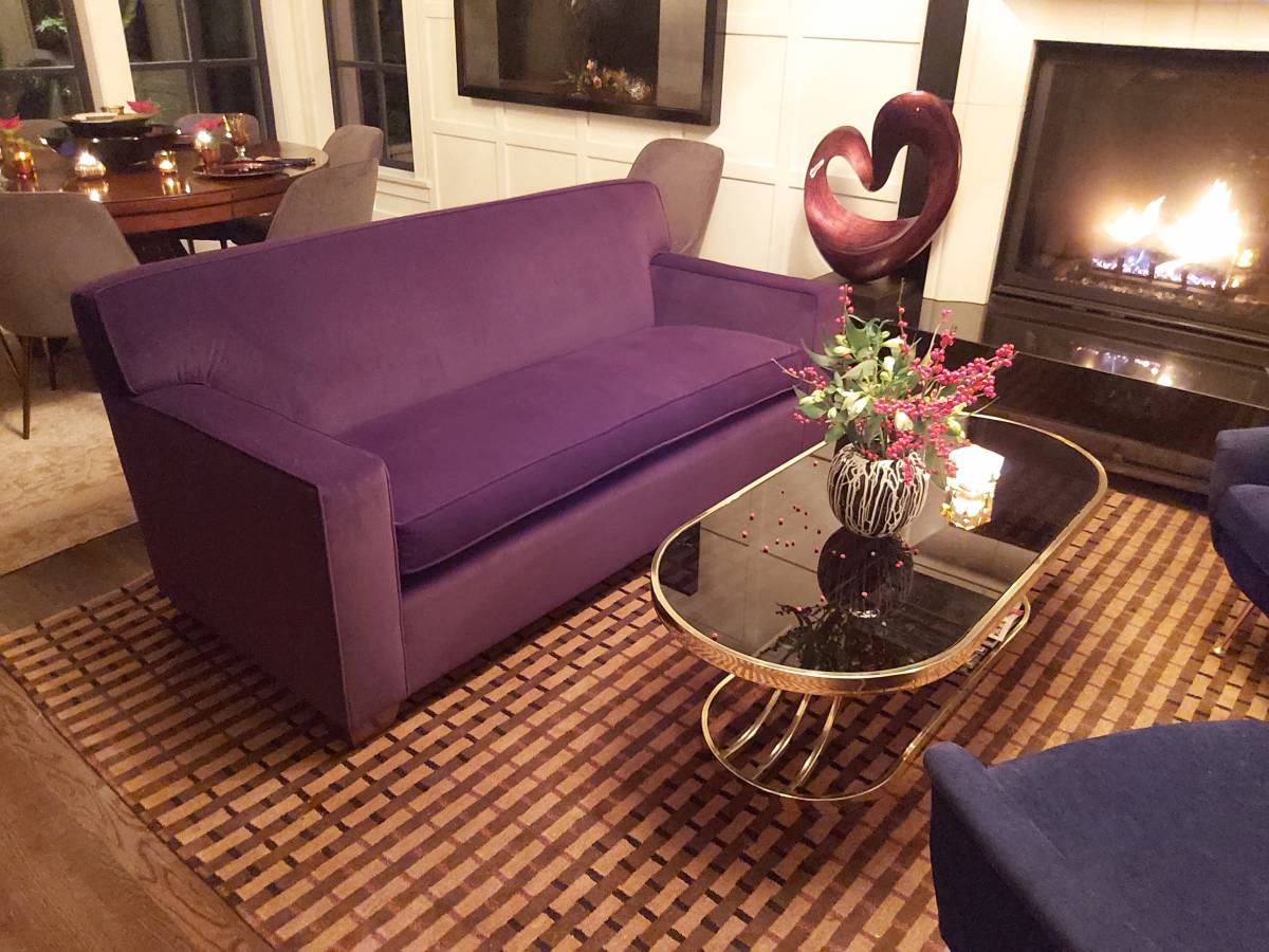 Purple Velvet Sofa
